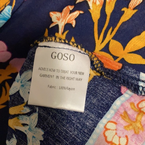 GOSO loose fitting long dress. Flower print. Soft, lightweight fabric. - Picture 8 of 8